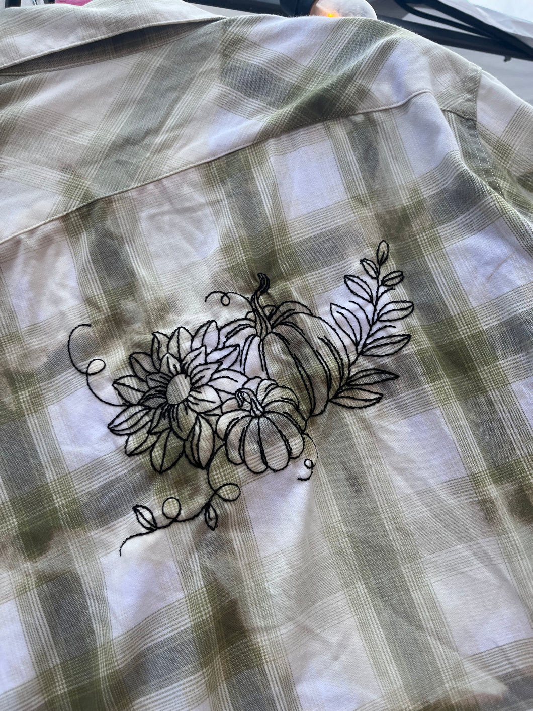 Bleached Embroidered Sunflower