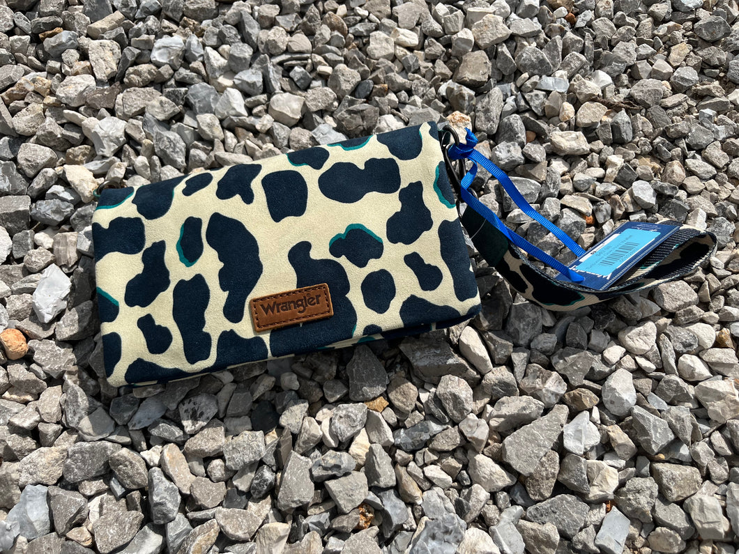 Turquoise Cow Print Wallet