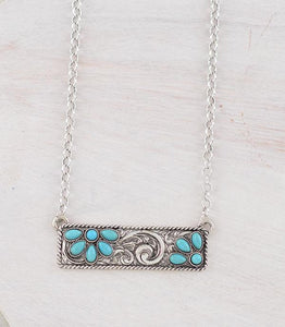 Turq Squash Bar Necklace