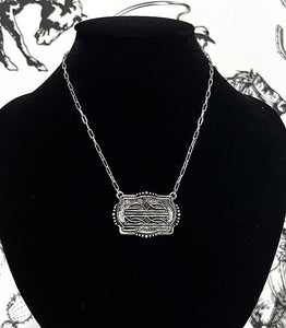 Boot Stitch Buckle Necklace