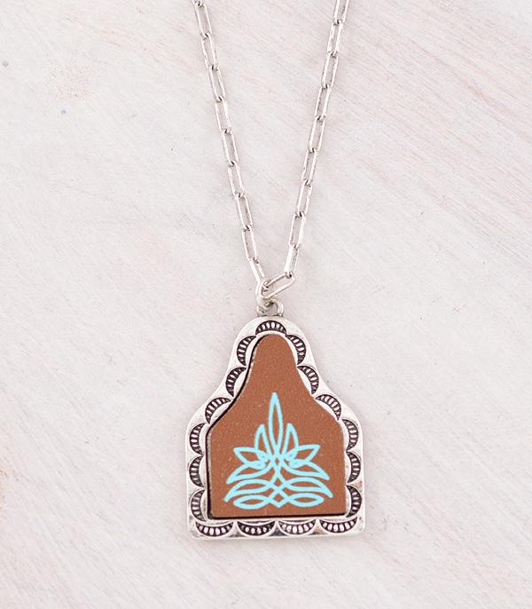Boot Stitch Tag Necklace