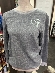 Cross Heart Embroidered Pullover