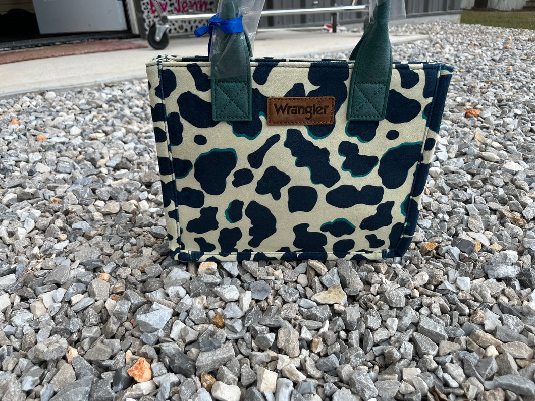 Turquoise Cow Print Purse