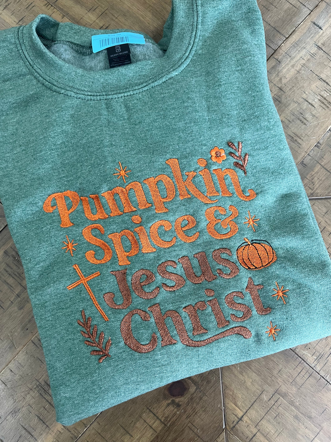 Pumpkin Jesus Embroidered Pullover
