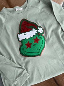 Green Grinch Patch Pullover