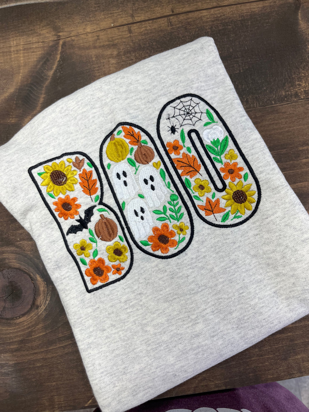 Boo Embroidered Pullover