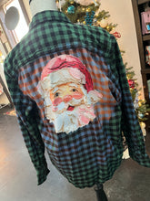 Load image into Gallery viewer, Water Color Santa Bleached Flannel
