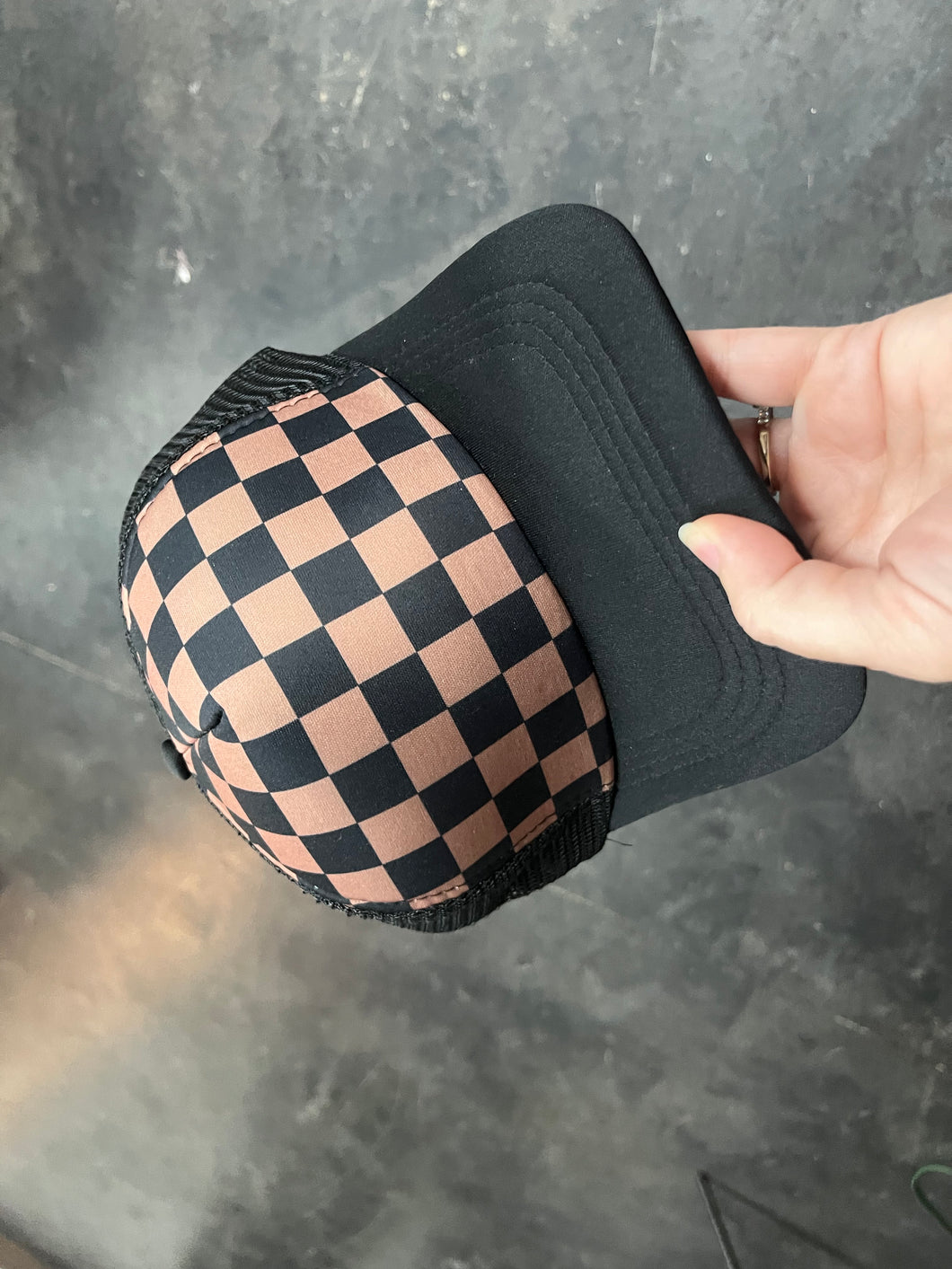 Brown Check Hat