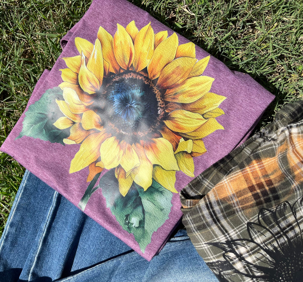 Watercolor Sunflower Tee