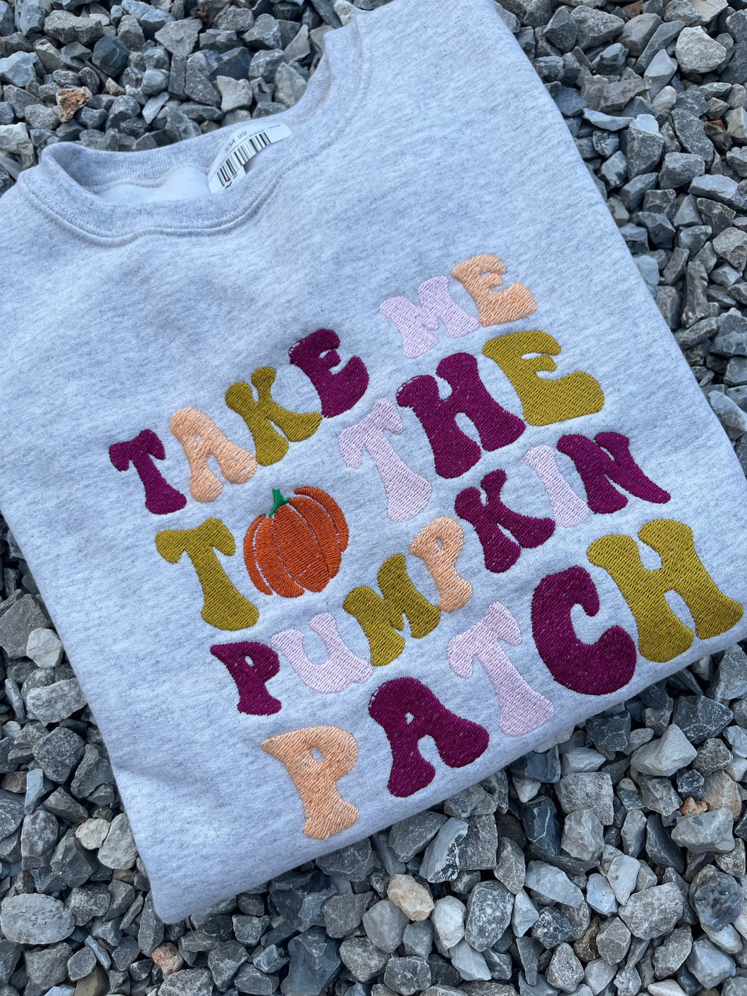 Pumpkin Patch Embroidered Pullover