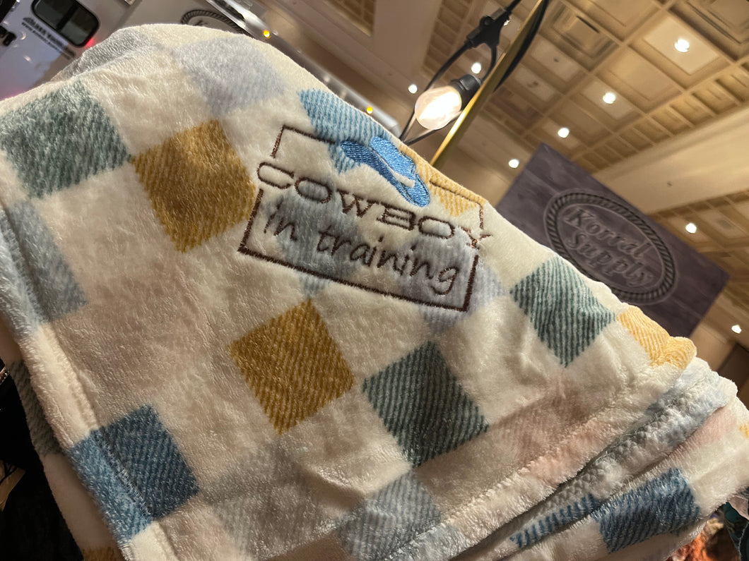Cowboy Embroidered Throw