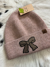 Load image into Gallery viewer, CC Rhinestone Ribbon Beanie
