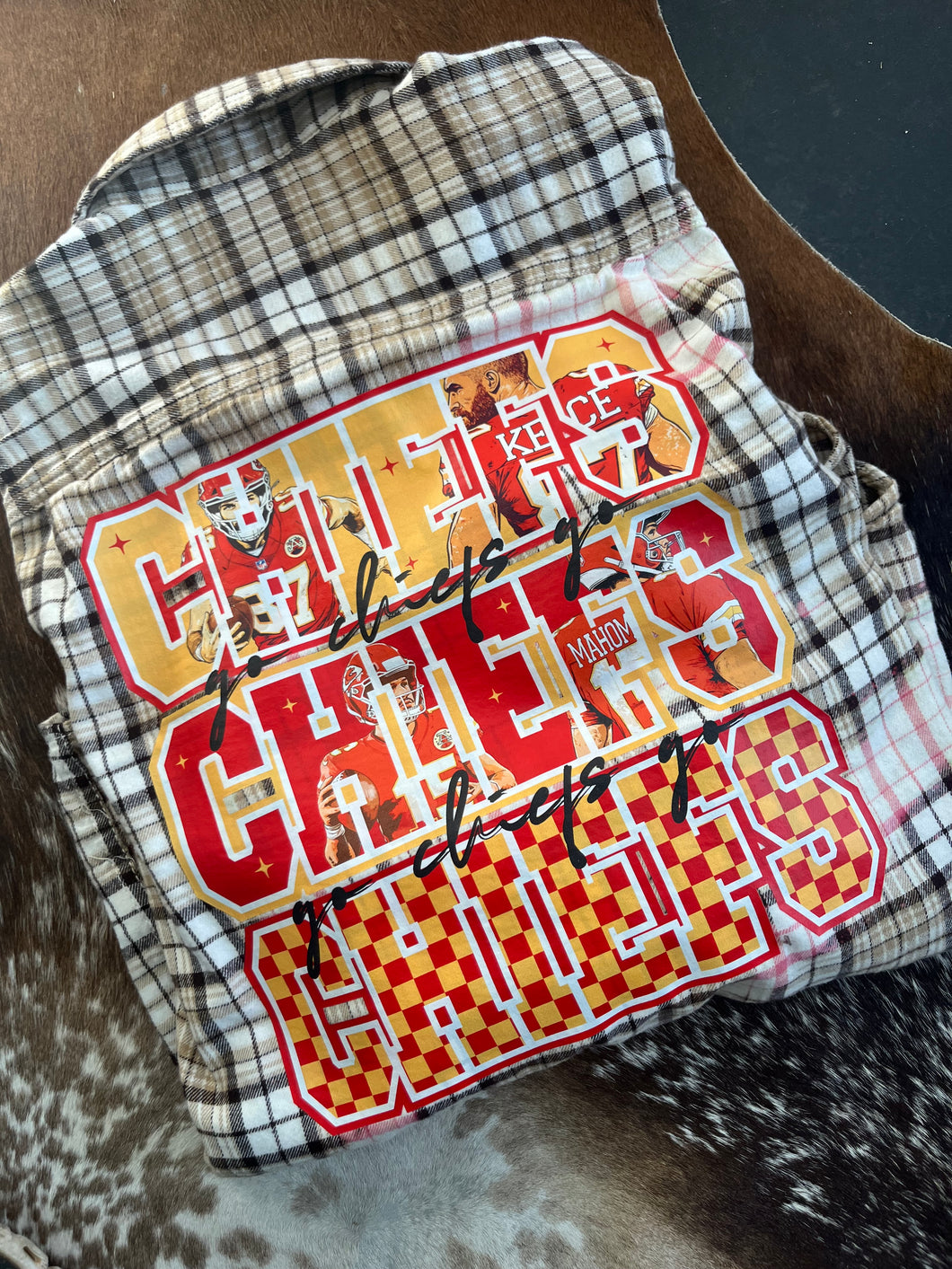 Stacked Chiefs Bleached Flannel