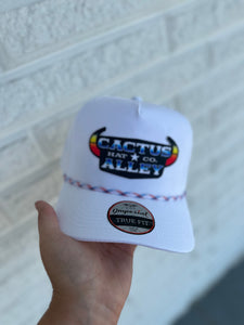 "Hooked" Cactus Alley White, Red, and Blue Rope Hat