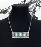 Silver Turquoise Bar Necklace