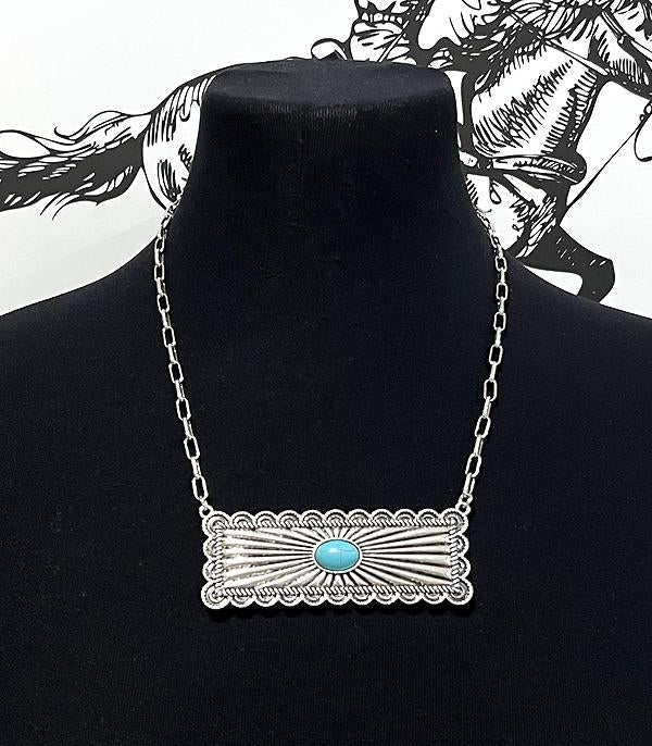 (Copy) Silver Turquoise Burst Necklace