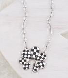 Load image into Gallery viewer, Black Checkered Squash Necklace
