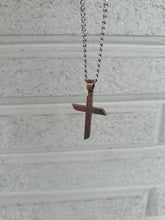 Load image into Gallery viewer, Mens Silver and Bronze Cross Necklace
