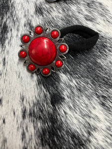 Red Concho Hair Tie