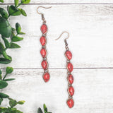 Ride For The Brand Red Stone Dangle Earrings